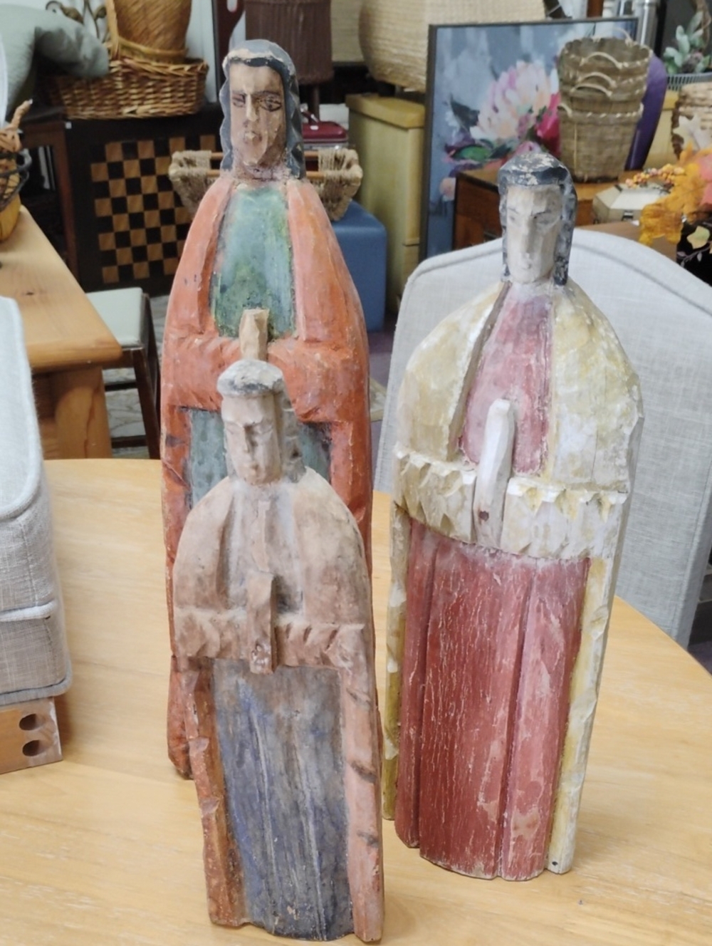 Wooden Hand Carved Religious Figures